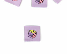 1 Label - Würfel - Altflieder - Katzengold Design