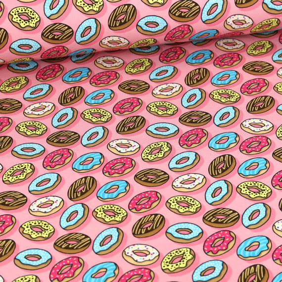 Bio-Sommersweat - French Terry - OMG Donuts - Classics - Rosa - Hamburger Liebe