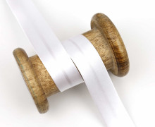 1 m Schrägband - Satinoptik - Uni - 20mm - Weiß