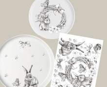 Rub-On Sticker - Osterglück - Hase - für Teller - Tante Henni Rubon - vielfältig nutzbar - Ostern