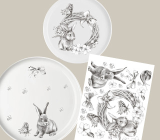 Rub-On Sticker - Osterglück - Hase - für Teller - Tante Henni Rubon - vielfältig nutzbar - Ostern