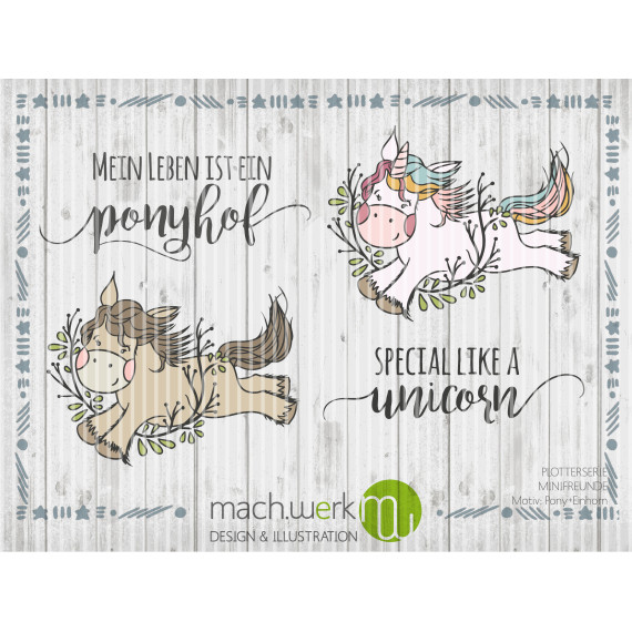 Plotterdatei Pony & Einhorn Minifreunde-Serie