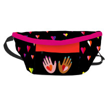 DIY-Nähset - BIG HipBag - Bauchtasche - Wild Hearts Black - Hamburger Liebe - Outdoorstoff - abby and amy
