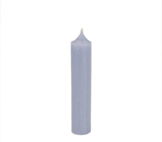 1 kurze Stabkerze - Taubenblau - 10cm - Ø 2,2cm - Paraffin - Kerzenfarm Hahn