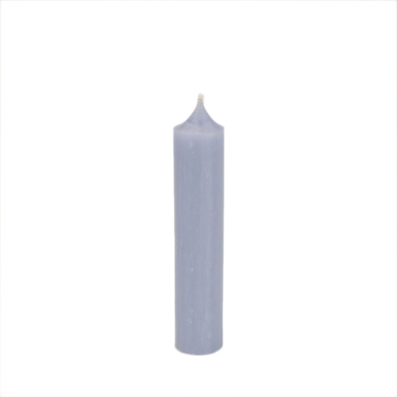 1 kurze Stabkerze - Taubenblau - 10cm - Ø 2,2cm - Paraffin - Kerzenfarm Hahn