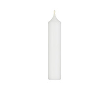 1 kleine Kerze - Kurze Stabkerze - Paraffin - 11cm - Ø 2,2cm - Weiß Rustikal