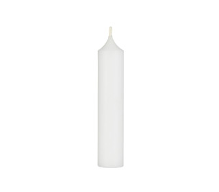 1 kleine Kerze - Kurze Stabkerze - Paraffin - 11cm - Ø 2,2cm - Weiß Rustikal