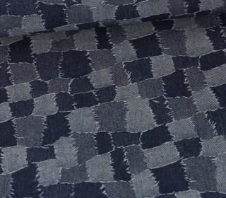 Jeans - Jeansstoff - Jeans-Jacquard - Patchwork - Jeansblau