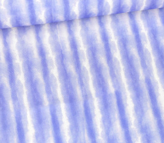 Viskose - Blusenstoff - Tie-Dye Love - Batik - Streifen - Weiß/Blau