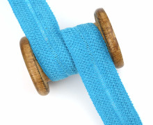 1 Meter Einfassband - Wolltresse - Falztresse - 30mm - Uni - Cyanblau