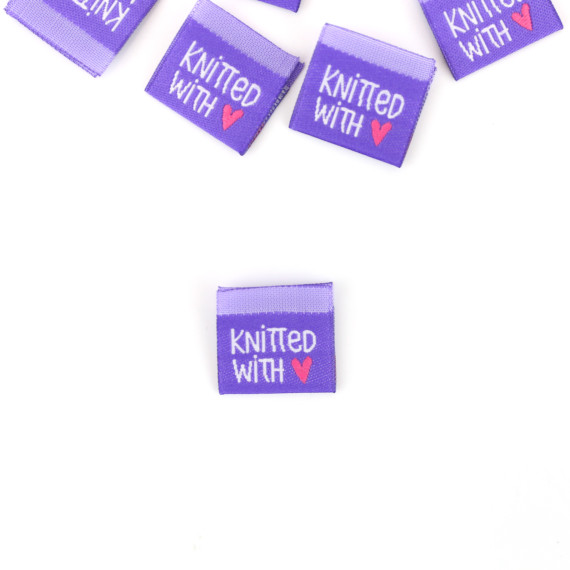 1 Label - KNITTED WITH HEART - Lila - Hamburger Liebe