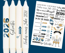 DIN A4 - Tattoofolie - Silvester - Feuerwerk - für Kerzen / Keramik - Weihnachten