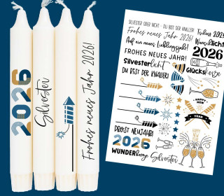 DIN A4 - Tattoofolie - Silvester - Feuerwerk - für Kerzen / Keramik - Weihnachten