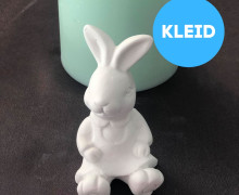 Silikon - Gießform - Kleines Hasenkind - mit Kleid - vielfältig nutzbar