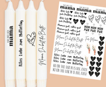 DIN A4 - Tattoofolie - Mama gut, alles gut - für Kerzen / Keramik - Muttertag