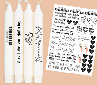 DIN A4 - Tattoofolie - Mama gut, alles gut - für Kerzen / Keramik - Muttertag