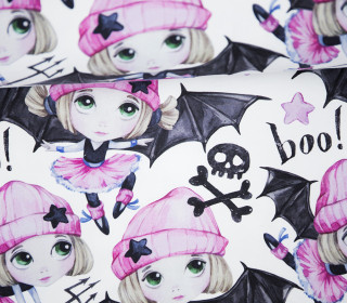 Jersey - Boo Bat Girl - Halloween - Weiß - Bio-Qualität - abby and me