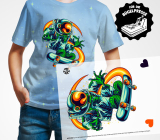 Onkel Bo's Bügelbilder - DIN A4 - Skateboarding Alien - Mix and Match Kombi