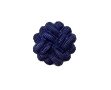 1 Polyesterknopf - 18mm -  Öse - Posamentenmotiv - Stahlblau