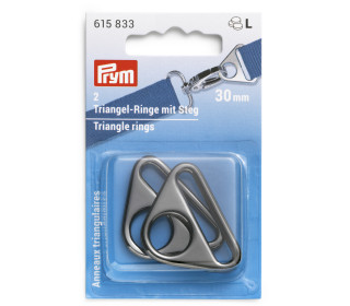 2 Triangel-Ringe mit Steg - Metall - 30mm - Prym - Anthrazit