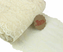 1m elastische Spitze - 15cm - Blumen - Creme