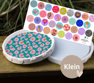 Outdoorstoff - Look At Me - Inlays für Silikon - Dekoteller - Tablett - Mit Sternen/Herzen - Klein - Cherry Picking - abby and amy