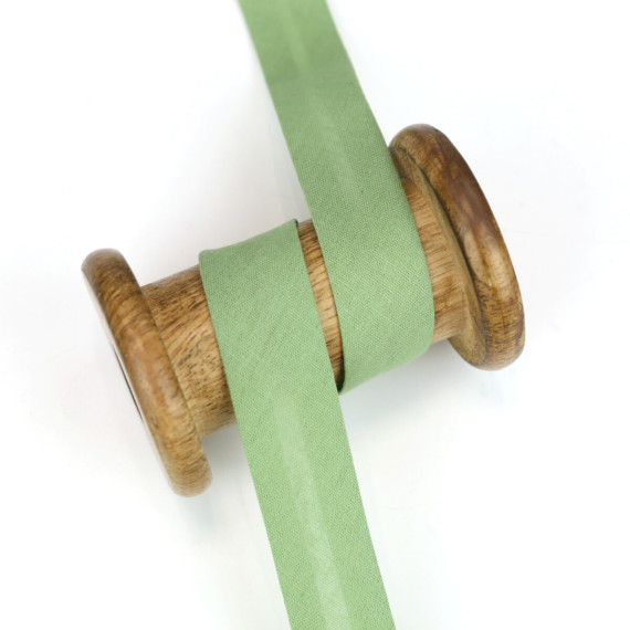 3 Meter Schrägband - Baumwolle - Resedagrün - Uni - 2cm x 3m - Zugeschnitten