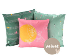 Kissenstoff - DIY - Kissen-Set - Ruf des Frühlings - Velvet - federfrey Design - abby and amy