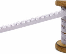 1m Gummi mit Zierabschluss - Zierborte - 10mm - Ziergummi - Graulila