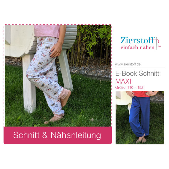 E-BOOK – Pumphose, "MAXI", Gr. 110 – 152 – 2 Schnitte