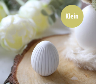 Silikon - Gießform - Elegantes Osterei mit Streifen - Deko-Osterei - Klein - vielfältig nutzbar