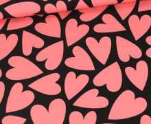Softshell - Fleece - Sweetest Hearts - Schwarz/Lachs - abby and amy