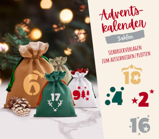 FREEBIE - Adventskalender Zahlen 2.0 - Siebdruck Vorlagen