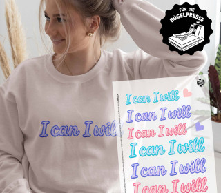 Onkel Bo's Bügelbilder - DIN A4 - I can I will - Stickoptik - BIG