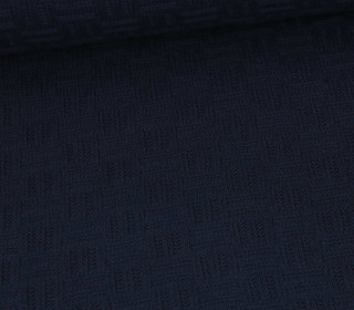 Weicher Seemanns Strick - Strickstoff - Baumwollmischgewebe - Rechtecke - Uni - Stahlblau
