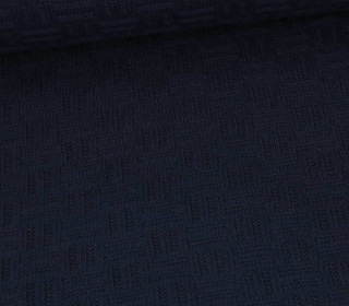 Weicher Seemanns Strick - Strickstoff - Baumwollmischgewebe - Rechtecke - Uni - Stahlblau