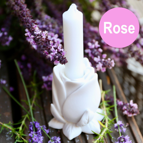 Silikon - Gießform - Mini Stabkerzenhalter - Rose - vielfältig nutzbar
