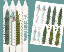 DIN A4 - Tattoofolie - Adventskalender To Go - Tannenbaum - für Kerzen / Keramik