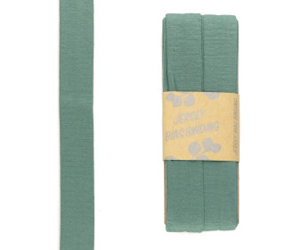 3 Meter Schrägband - Viskose Jersey - Altgrün - Dehnbar - 2,0cm x 3m - Zugeschnitten