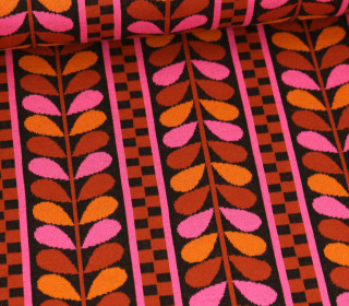 Bio-Jacquard - 4 Farb Spezial Jacquard Jersey - Trail - Evermore - Schwarz/Pink - Hamburger Liebe