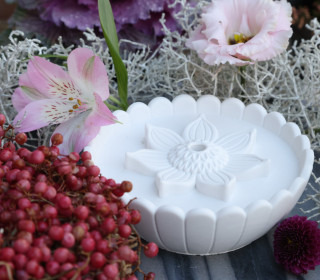 Silikon - Gießform - Futterstation mit Blüte - Vogeltränke - Insektentränke - für den Garten - vielfältig nutzbar