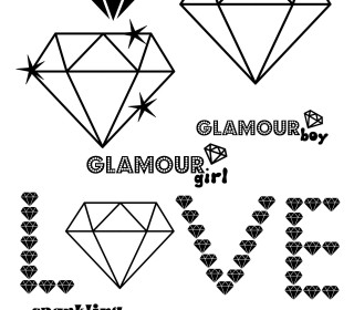 sparkling DIAMONDS Diamant Diamanten Plotterdatei Applikationsvorlage + Schriftzüge