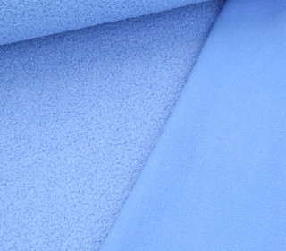 Teddy Fleece - Doubleface - uni - Hellblau