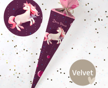 DIY-Nähset Schultüte - Einhornträume - Velvet - zum selber Nähen