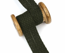 1 Meter Einfassband - Einfasstresse - Wolltresse - 32mm - Uni - Tannengrün