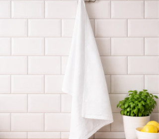 1 Hochwertiges Geschirrhandtuch - Baumwoll-Twill - 50x70cm - Rohling - Weiß