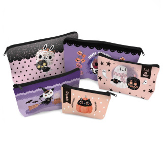 DIY-Nähset - Softshell - Fleece - 5 Wetbags - Spooky Cats - Halloween - abby and amy