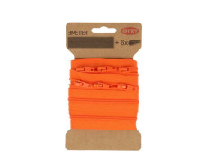3m Endlosreißverschluss + Nicht teilbar - 6 eckige Zipper - Orange