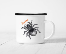 Emaille Becher - Spinne - Halloween