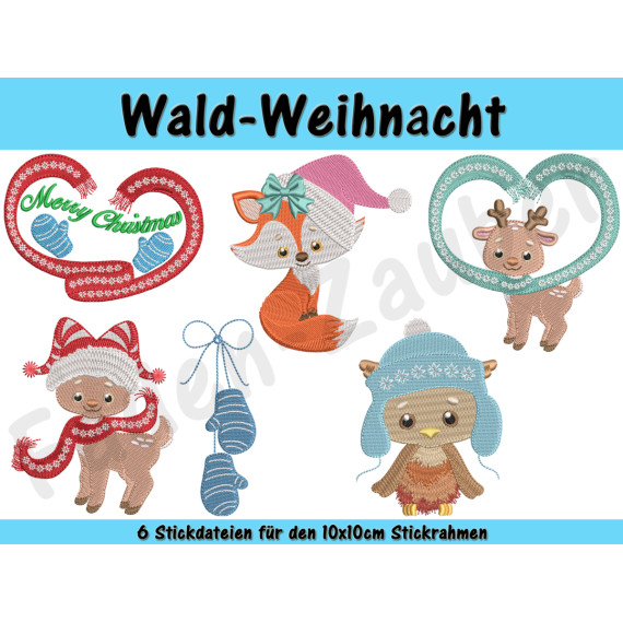 Wald-Weihnacht für den 10x10cm Rahmen